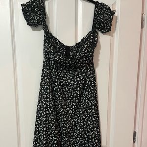 Off the shoulder midi dress with thigh split